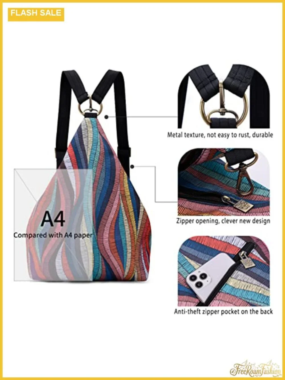 Floral Butterfly Small Backpack for Women - Lightweight Daypack